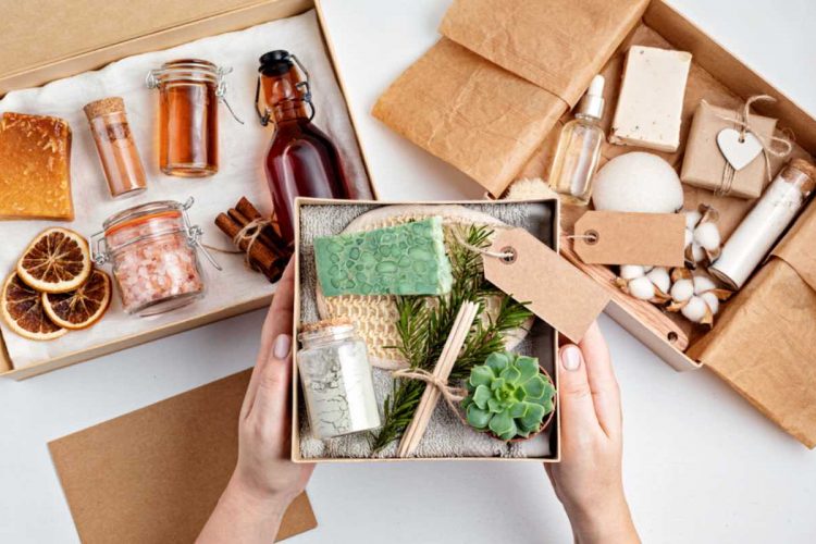 Boxes with different gifts inside